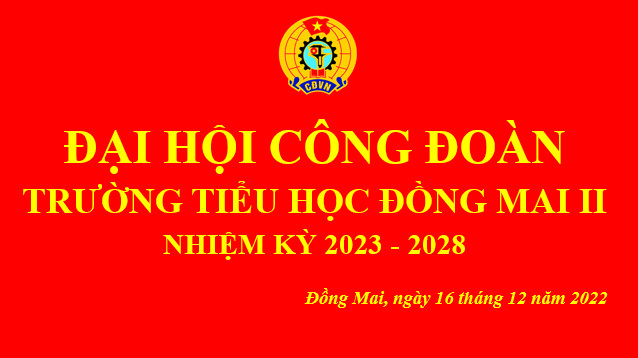 ĐẠI HỘI CÔNG ĐOÀN TRƯỜNG TIỂU HỌC ĐỒNG MAI II